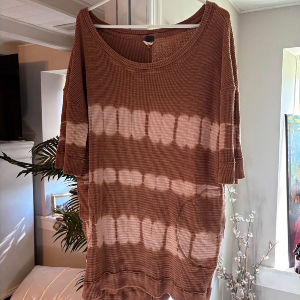 Free People Tie-Dye Waffle Knit Tunic